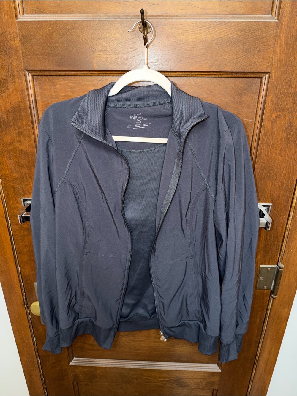 Womens dark gray Zip-Up scrub Jacket